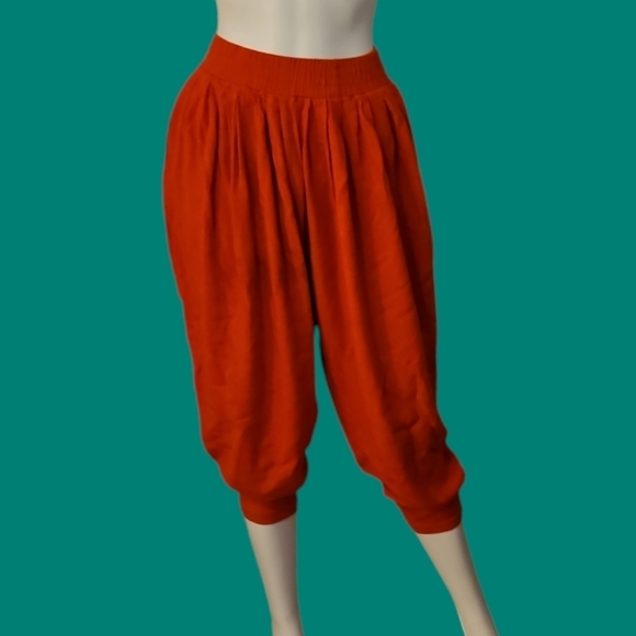 VTG CACHE 1980s Linen Harem Style Cropped High Waist Baddie Pants - Picture 1 of 8